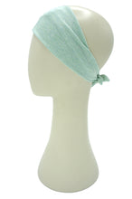 Load image into Gallery viewer, mint plain stretch short tie headband/headscarf
